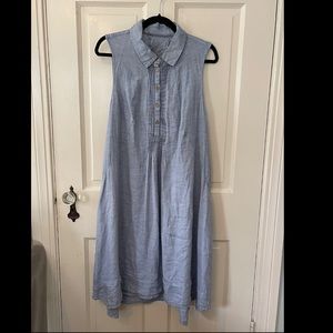 Yuvita Linens Blue Sleeveless Pintuck Dress, XL